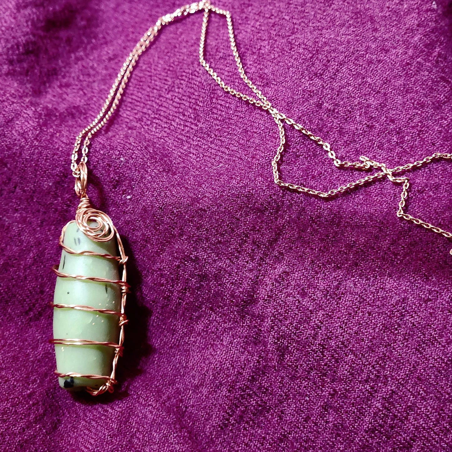 Green Clay Necklace Charm