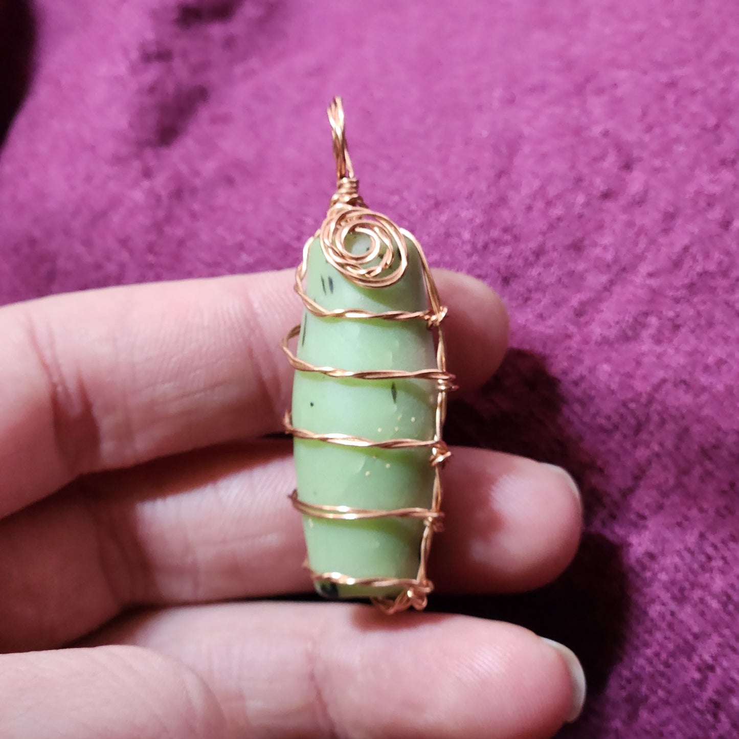 Green Clay Necklace Charm